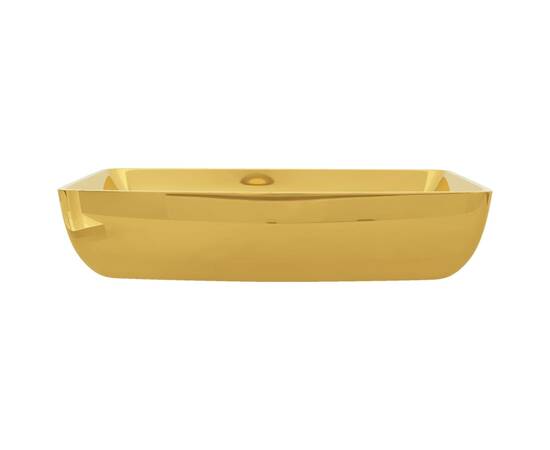 Chiuvetă de baie, auriu, 71 x 38 x 13,5 cm, ceramică, 5 image