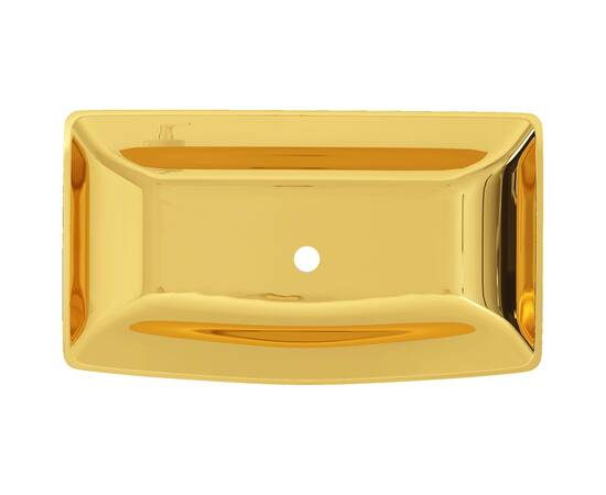 Chiuvetă de baie, auriu, 71 x 38 x 13,5 cm, ceramică, 3 image