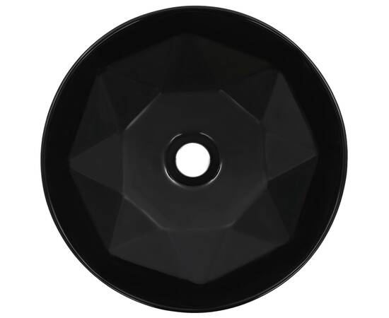 Chiuvetă de baie, negru, 36 x 14 cm, ceramică, 3 image