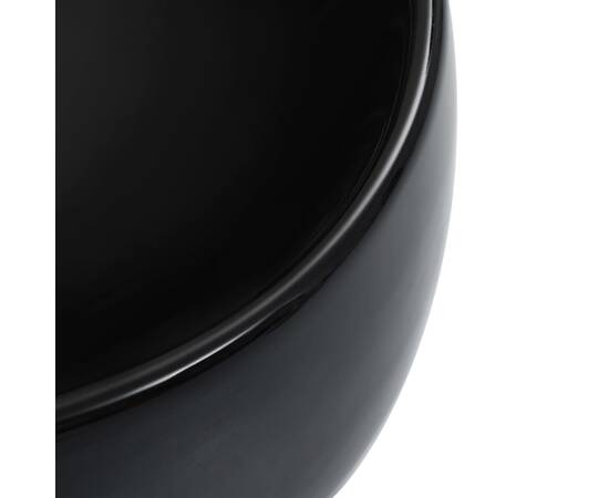 Chiuvetă de baie, negru, 44,5x39,5x14,5 cm, ceramică, 5 image