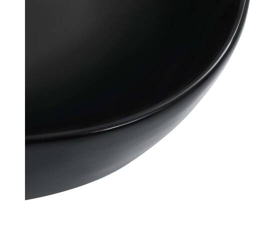 Chiuvetă de baie, negru, 45,5 x 32 x 13 cm, ceramică, 5 image