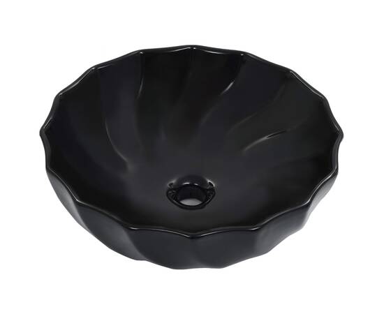 Chiuvetă de baie, negru, 46 x 17 cm, ceramică, 2 image
