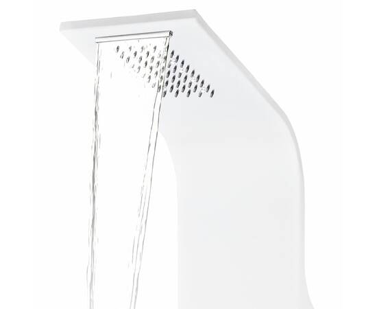 Unitate panou de duș, aluminiu, 20 x 44 x 130 cm, alb, 6 image