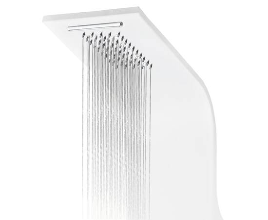 Unitate panou de duș, aluminiu, 20 x 44 x 130 cm, alb, 7 image
