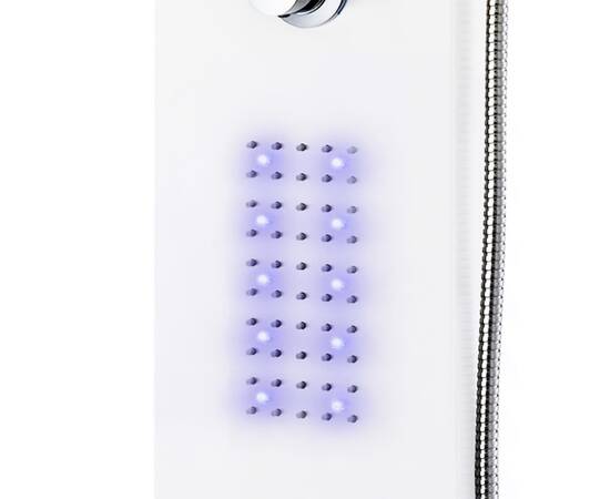 Unitate panou de duș, aluminiu, 20 x 44 x 130 cm, alb, 4 image