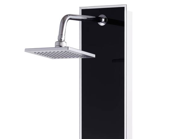 Unitate panou de duș, sticlă, 18 x 42,1 x 120 cm, negru, 3 image