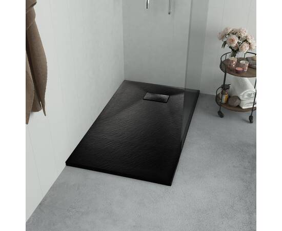 Cădiță de duș, negru, 100 x 70 cm, smc