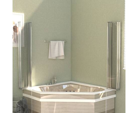 Cabină de baie, 120 x 140 cm, sticlă securizată, transparent, 4 image