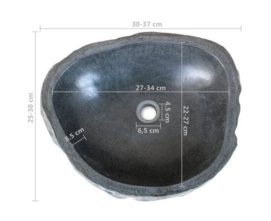 Chiuvetă din piatră de râu, 30-37 cm, oval, 6 image