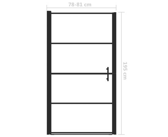 Ușă de duș, negru, 81 x 195 cm, sticlă securizată, 6 image