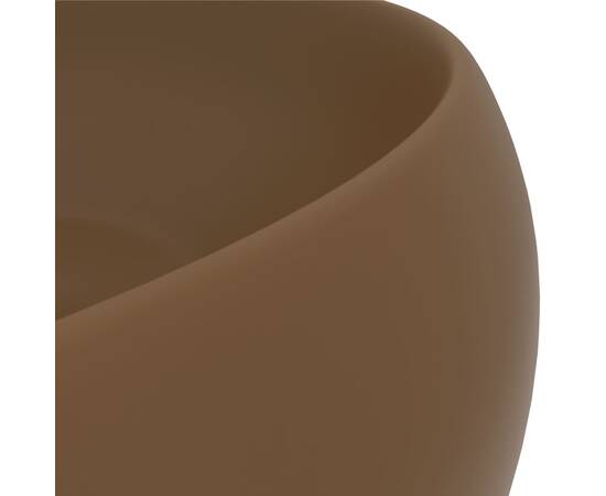 Chiuvetă baie lux, crem mat, 40x15 cm, ceramică, rotund, 5 image