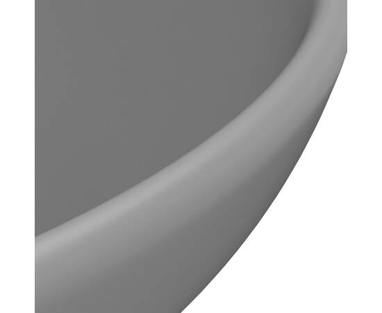 Chiuvetă baie lux, gri închis mat, 32,5x14 cm, ceramică, rotund, 5 image