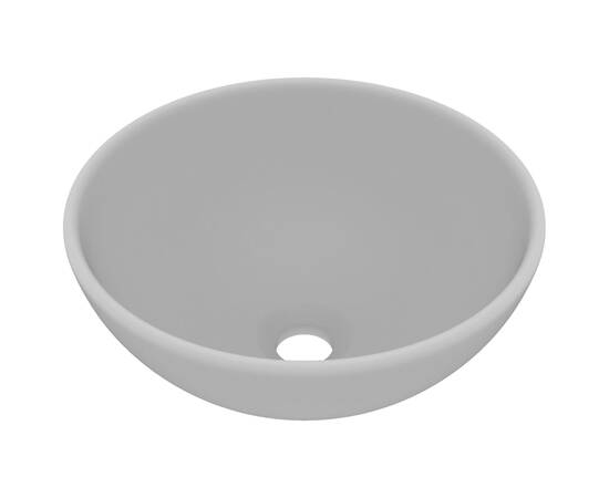 Chiuvetă baie lux, gri deschis mat, 32,5x14cm, ceramică, rotund, 2 image