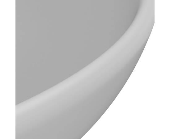 Chiuvetă baie lux, gri deschis mat, 32,5x14cm, ceramică, rotund, 5 image