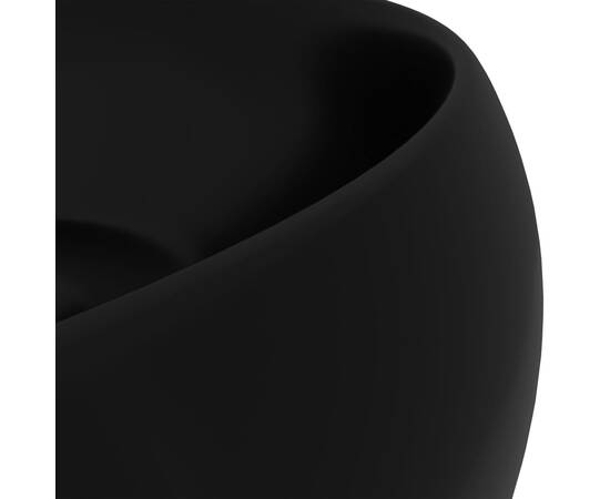 Chiuvetă baie lux, negru mat, 40x15 cm, ceramică, rotund, 5 image