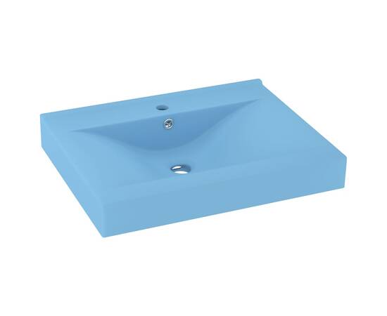 Chiuvetă baie lux, orificiu robinet, bleu mat 60x46 cm ceramică, 2 image