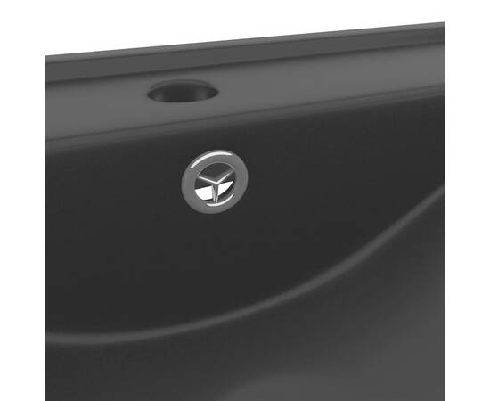 Chiuvetă baie lux, orificiu robinet negru mat 60x46 cm ceramică, 5 image