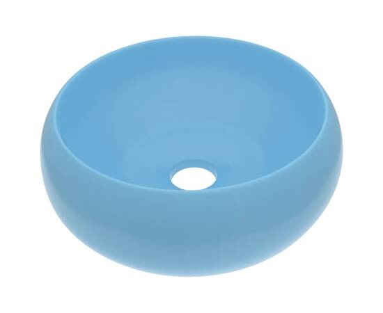 Chiuvetă baie lux albastru deschis mat 40x15 cm ceramică rotund, 2 image