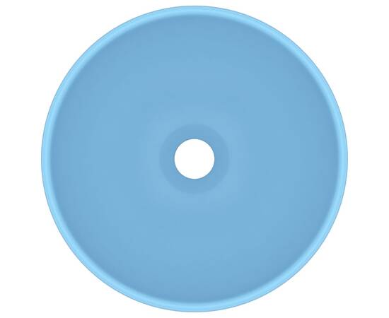 Chiuvetă baie lux albastru mat 32,5x14 cm ceramică rotund, 3 image