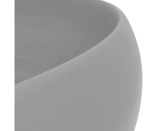 Chiuvetă baie lux gri deschis mat 40x15 cm ceramică rotund, 5 image