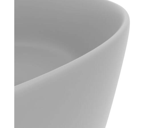 Chiuvetă baie lux gri deschis mat 40x15 cm ceramică rotund, 3 image