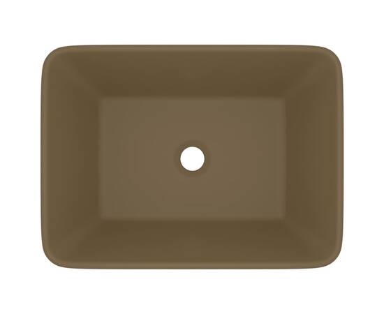 Chiuvetă de baie lux, crem mat, 41x30x12 cm, ceramică, 3 image