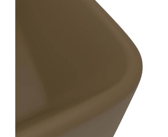 Chiuvetă de baie lux, crem mat, 41x30x12 cm, ceramică, 5 image