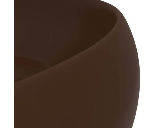 Chiuvetă de baie lux maro închis mat 40x15 cm ceramică rotund, 5 image