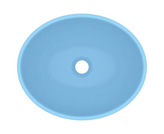 Chiuvetă de lux, albastru mat, 40x33 cm, ceramică, formă ovală, 4 image