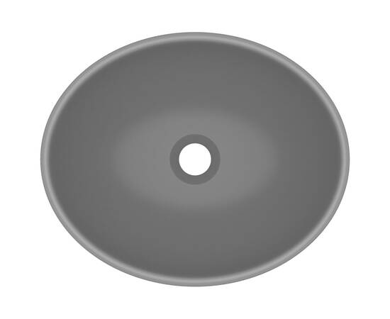 Chiuvetă de lux, gri închis mat, 40x33cm, ceramică, formă ovală, 4 image