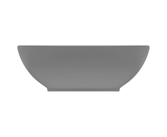 Chiuvetă de lux, gri închis mat, 40x33cm, ceramică, formă ovală, 3 image