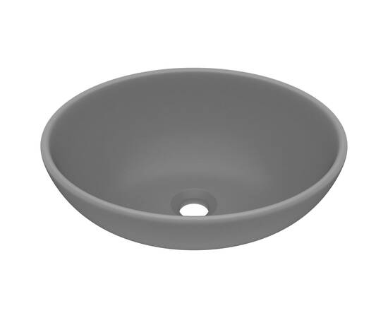 Chiuvetă de lux, gri închis mat, 40x33cm, ceramică, formă ovală, 2 image
