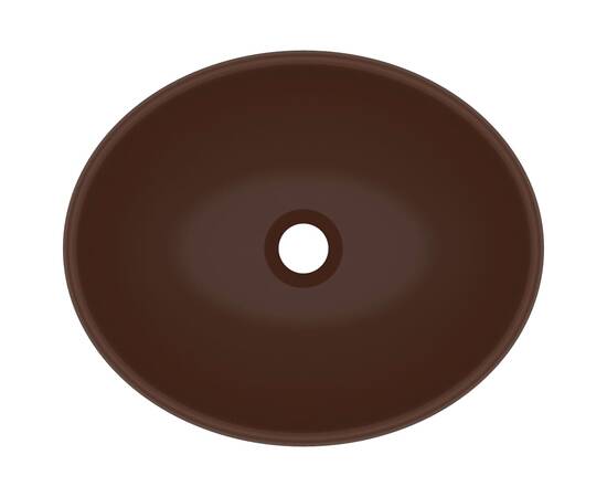 Chiuvetă de lux, maro mat, 40 x 33 cm, ceramică, formă ovală, 4 image