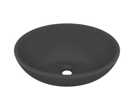 Chiuvetă de lux, negru mat, 40 x 33 cm, ceramică, formă ovală, 2 image