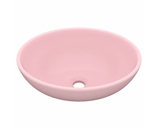Chiuvetă de lux, roz mat, 40 x 33 cm, ceramică, formă ovală, 2 image