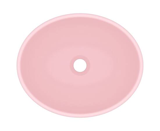Chiuvetă de lux, roz mat, 40 x 33 cm, ceramică, formă ovală, 4 image