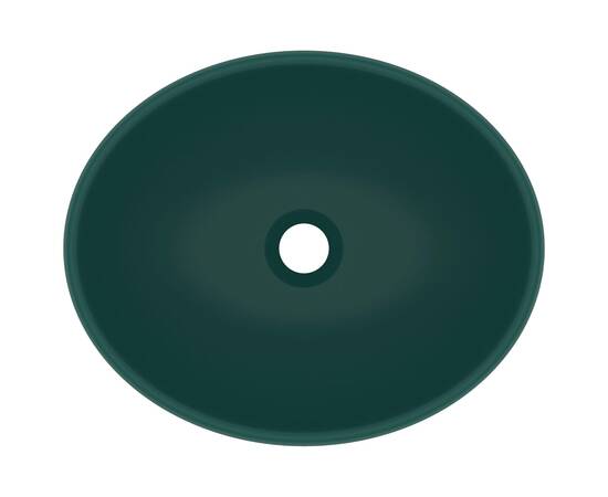 Chiuvetă de lux, verde mat, 40 x 33 cm, ceramică, formă ovală, 4 image