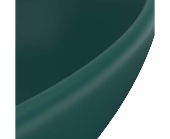 Chiuvetă de lux, verde mat, 40 x 33 cm, ceramică, formă ovală, 5 image