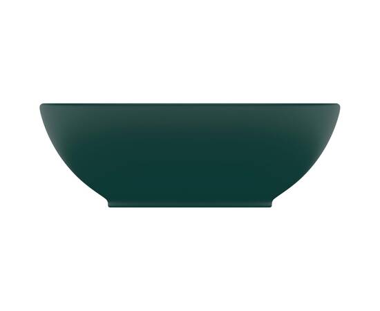 Chiuvetă de lux, verde mat, 40 x 33 cm, ceramică, formă ovală, 3 image