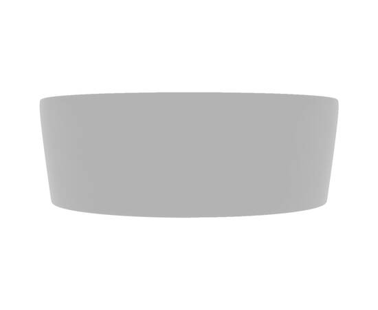 Chiuvetă de lux cu preaplin, gri deschis mat, 36x13 cm ceramică, 4 image