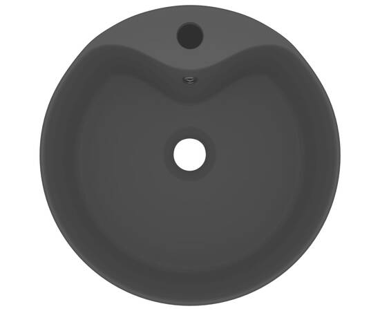 Chiuvetă de lux cu preaplin, negru mat, 36 x 13 cm, ceramică, 3 image