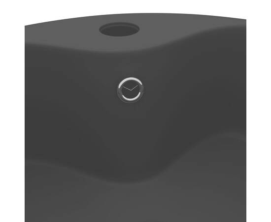 Chiuvetă de lux cu preaplin, negru mat, 36 x 13 cm, ceramică, 5 image
