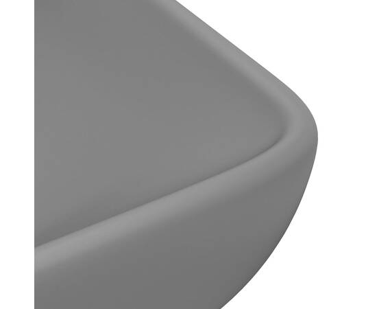 Chiuvetă de lux gri închis mat 71x38 cm ceramică dreptughiular, 5 image