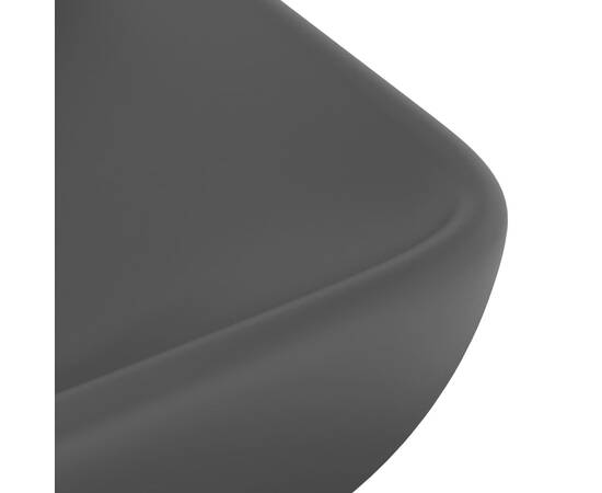 Chiuvetă dreptunghiulară de lux, negru mat, 71x38 cm, ceramică, 5 image