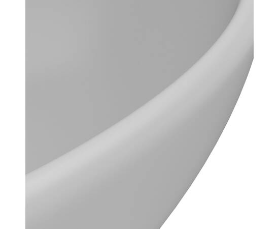 Chiuvetă lux, gri deschis mat, 40x33 cm, ceramică, formă ovală, 5 image