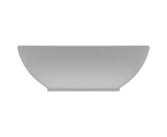 Chiuvetă lux, gri deschis mat, 40x33 cm, ceramică, formă ovală, 3 image