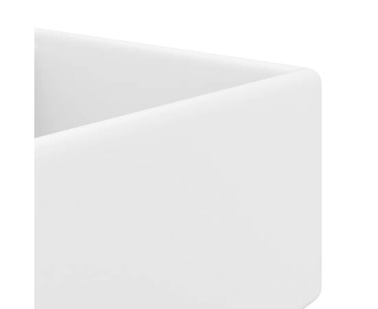 Chiuvetă lux cu preaplin, alb mat, 41x41 cm, ceramică, pătrat, 5 image