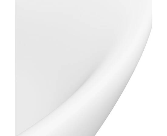 Chiuvetă lux cu preaplin, alb mat, 58,5x39 cm ceramică, oval, 5 image