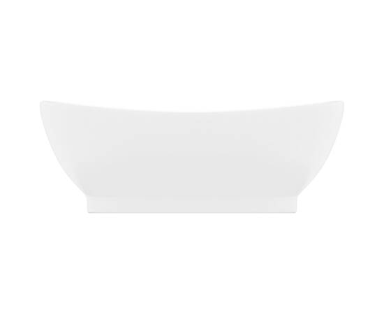Chiuvetă lux cu preaplin, alb mat, 58,5x39 cm ceramică, oval, 3 image