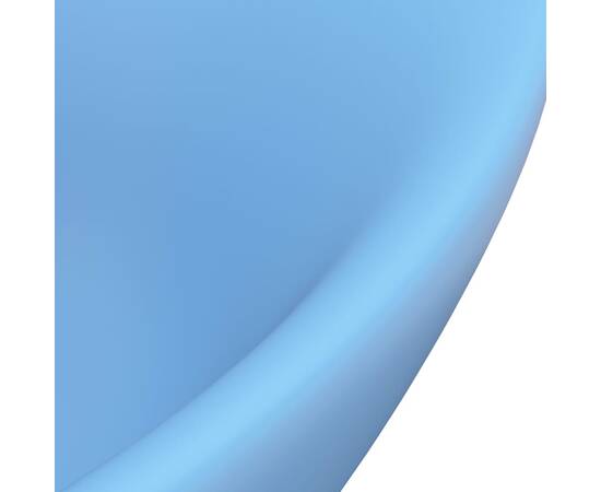 Chiuvetă lux cu preaplin, bleu mat, 58,5x39 cm, ceramică, oval, 5 image